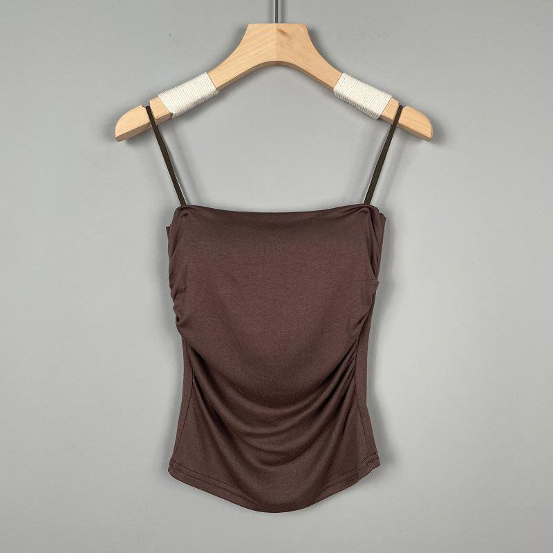Dongdaemun Slim Backless Camisole with Chest Pads - Sexy and Pure Design for Women