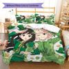 LycorisRecoil Pattern Bedding Quilt Set Quilt Cover Pillowcase Home Decoration Birthday Gift (1 * duvet cover + 2 * pillowcase, without core)
