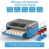 36 Eggs Fully Automatic Digital Egg Hatcher Household Brooder Farm Chicken Bird Incubator Dual-Power Supply Incubator