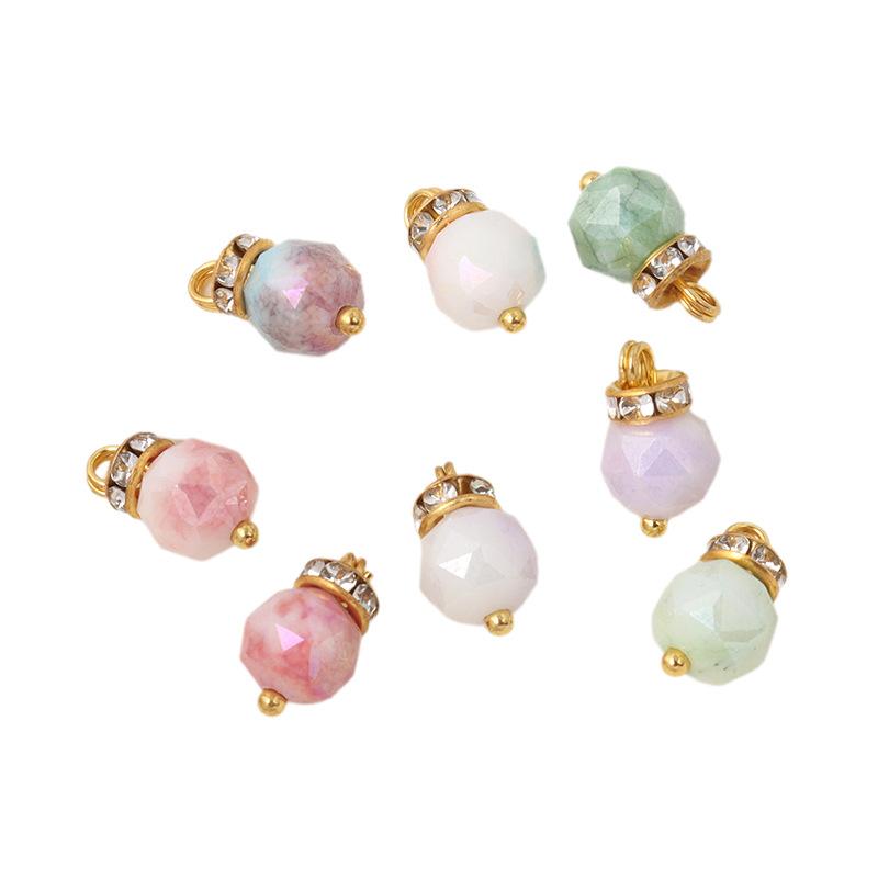 5pcs Imitation Crystal Cut Color Diamond-Encrusted Small Buttons Hanfu Cheongsam Buttons Women'S Shirt Cardigan Sweater Decorative Buttons