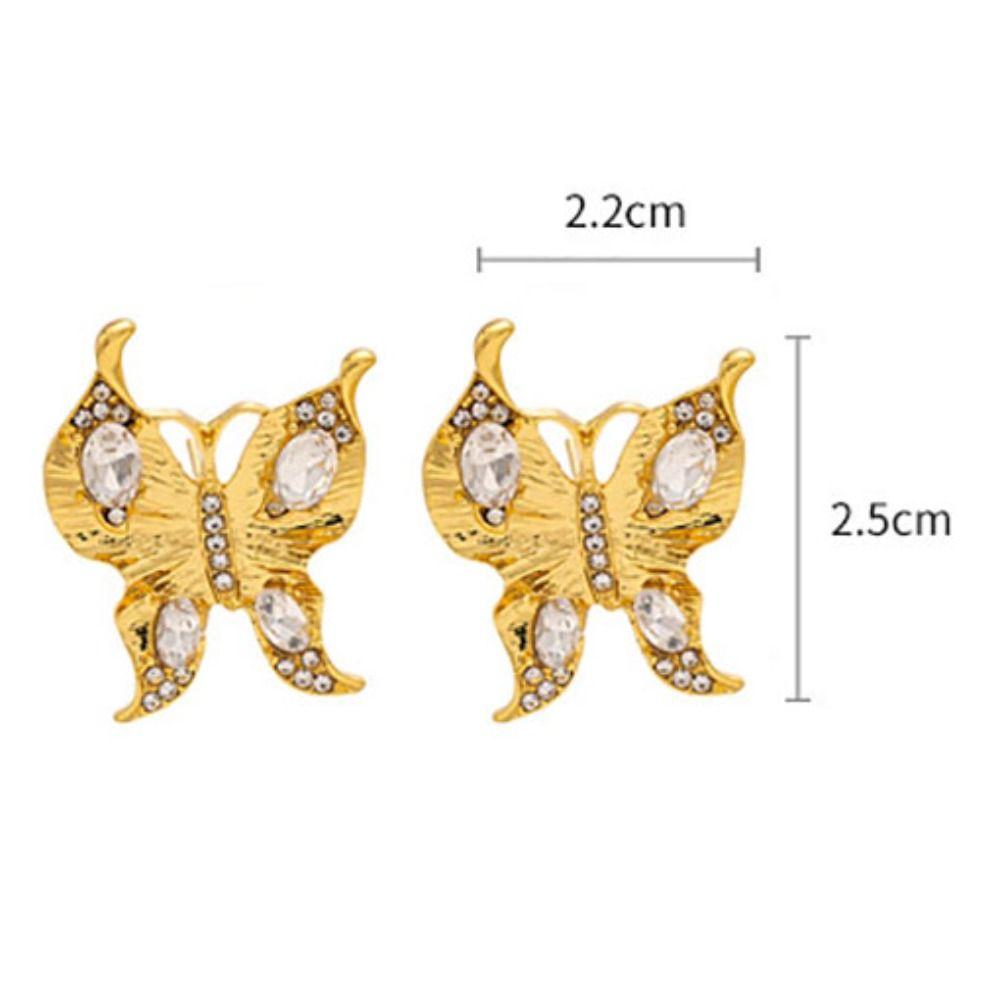 Sparkling Butterfly Earrings Vintage Ear Studs Luxury Women Jewelry Accessory  Party