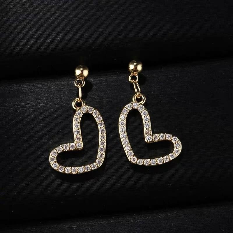 Korean Heart Drop Earrings For Women Girl Romantic Valentine's Day Gift Fashion Jewelry Trend Hanging Pearl Cute Bowknot Earring