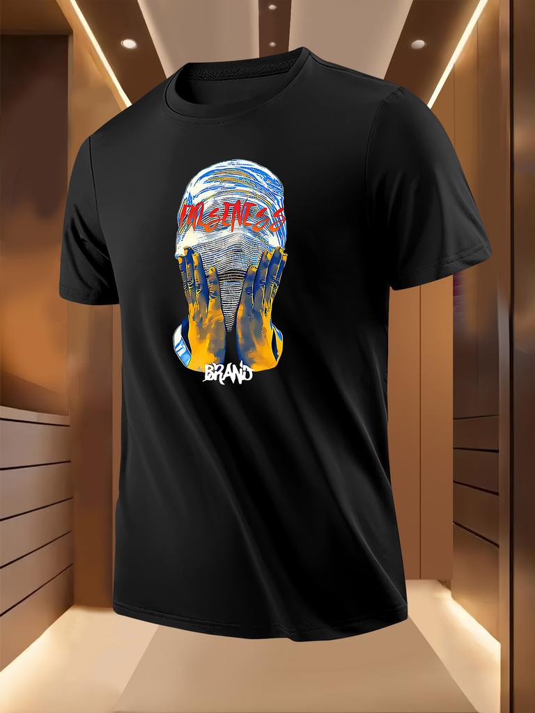 Black Tshirt with Vibrant Brain Print - "IMAGINE" Design