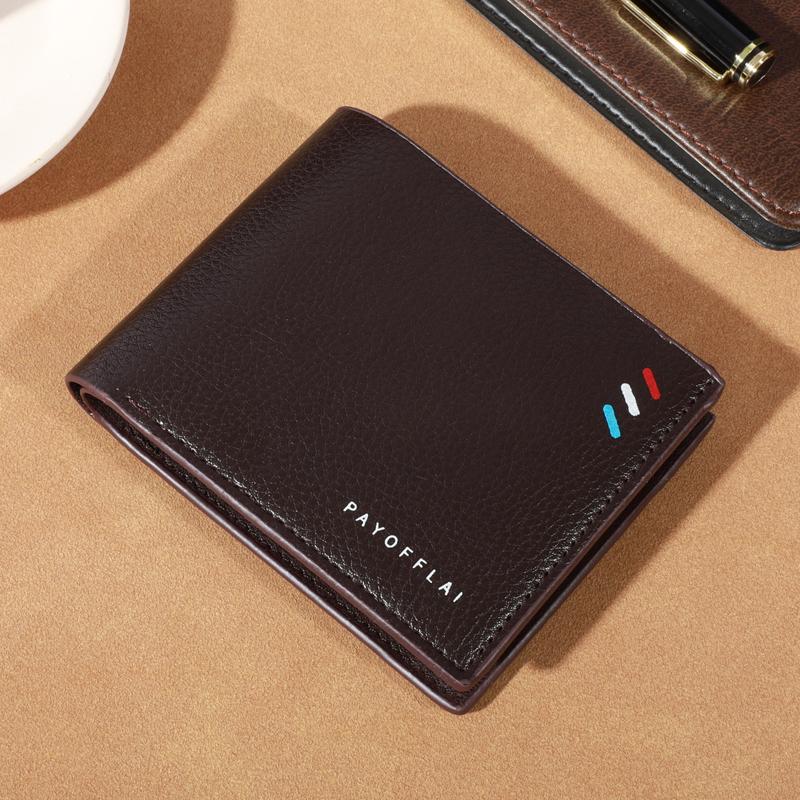 Men's Simple PU Leather Short Bifold Wallet, Minimalist Wallet With Card Slots, Gift For Men