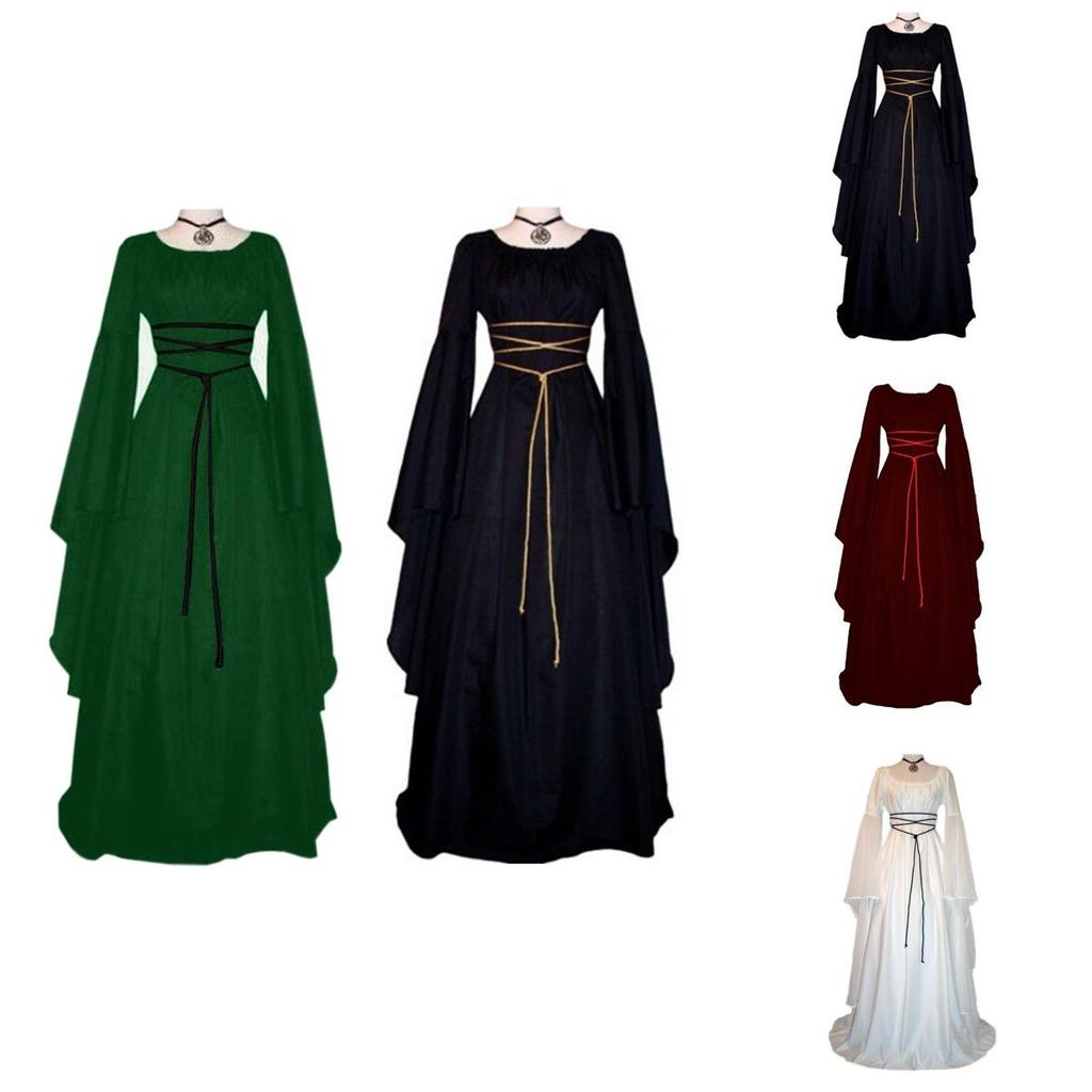 Abito Vintage Medievale da Donna Vittoriano Rinascimentale Gotico Costume Abito