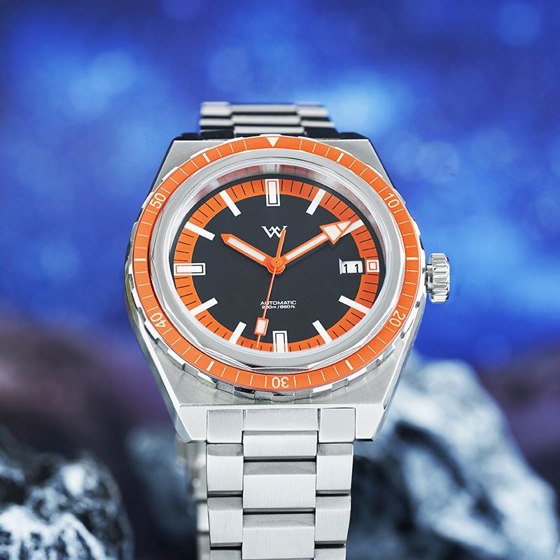 WM Watch Automatic Mechanical Watches NH35 Anti-reflective 200 Water Resistant Glass Bezel Sapphire Welly Merck Watch WM194