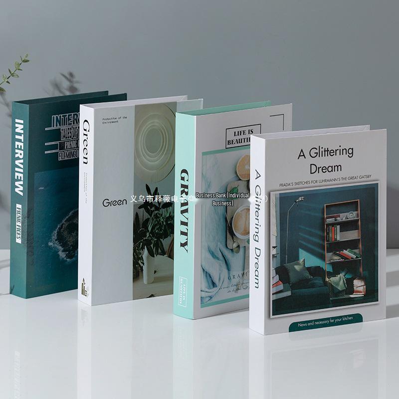 Green Faux Book Decor for Living Room TV Cabinet Display