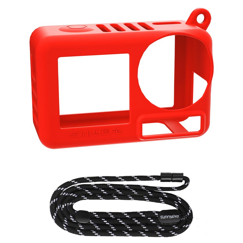 Silicone Cover Shockproof Sport Camera Case with Hanging Rope Scratch-proof Camera Cover for Osmo Action 5 Pro Accessories
