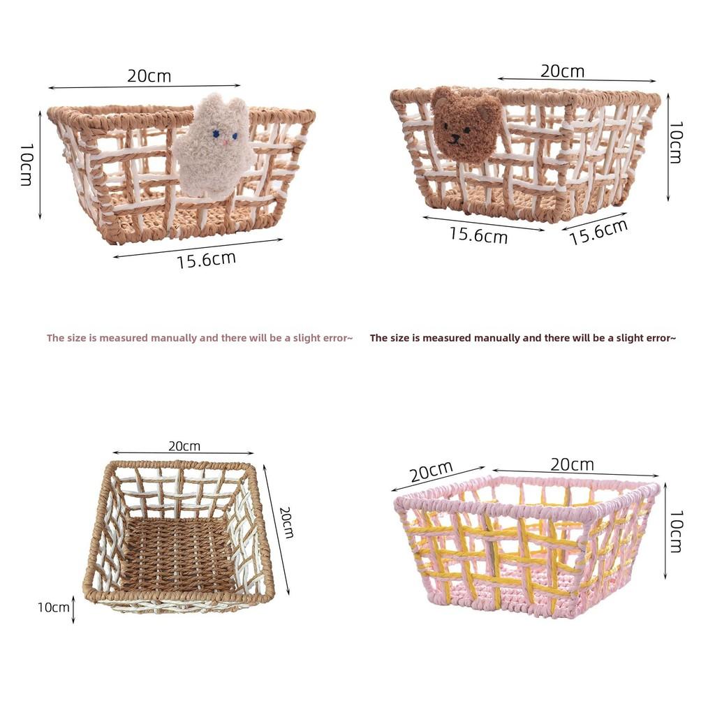 Style Handmade Paper Rope Woven Storage Basket For Jewelry And Snacks Organizer