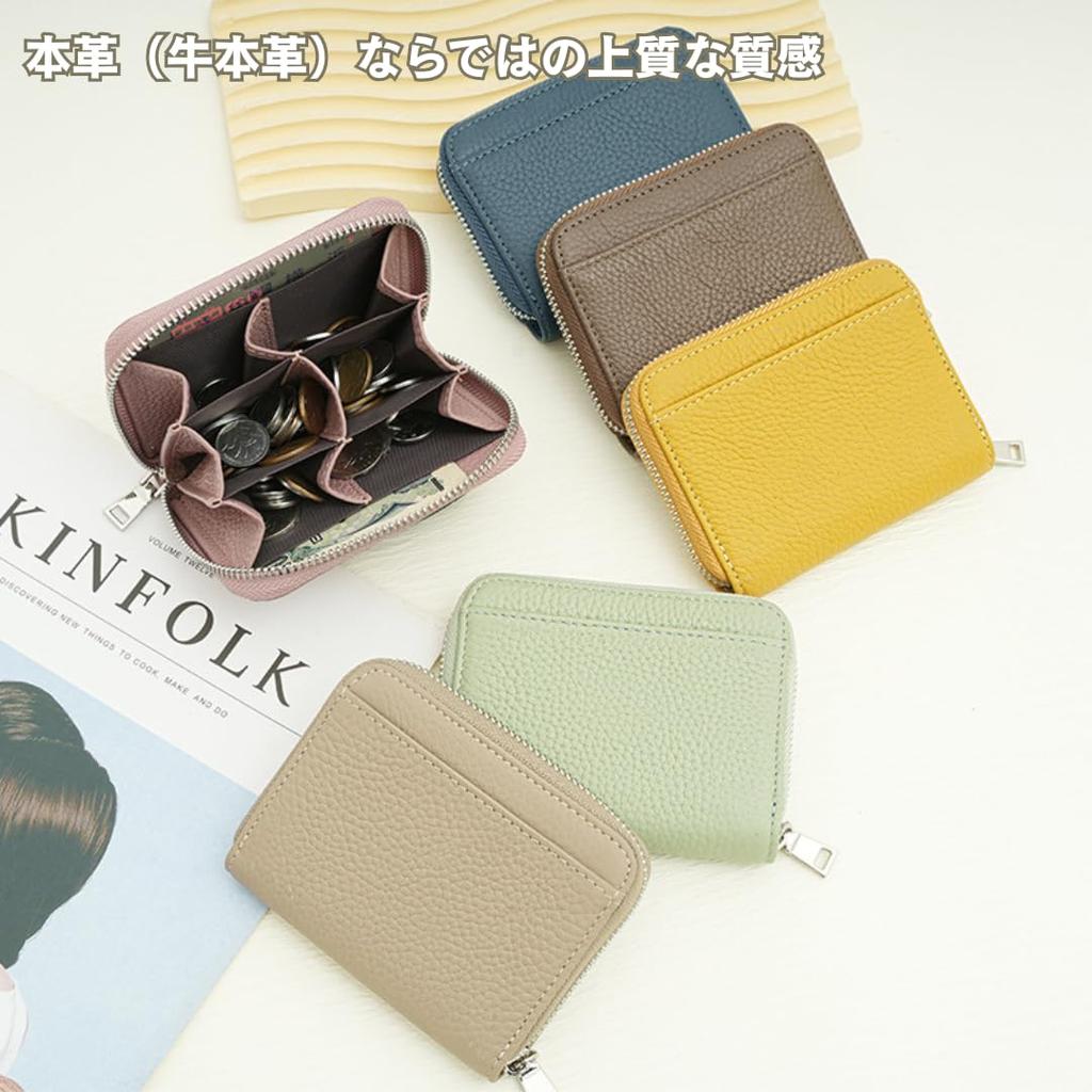To all Genie Coin Case, Compact Mini Wallet with Dividers, RFID Protection, Small Leather Coin Purse, Lightweight, Card Storage, RFID Protection,