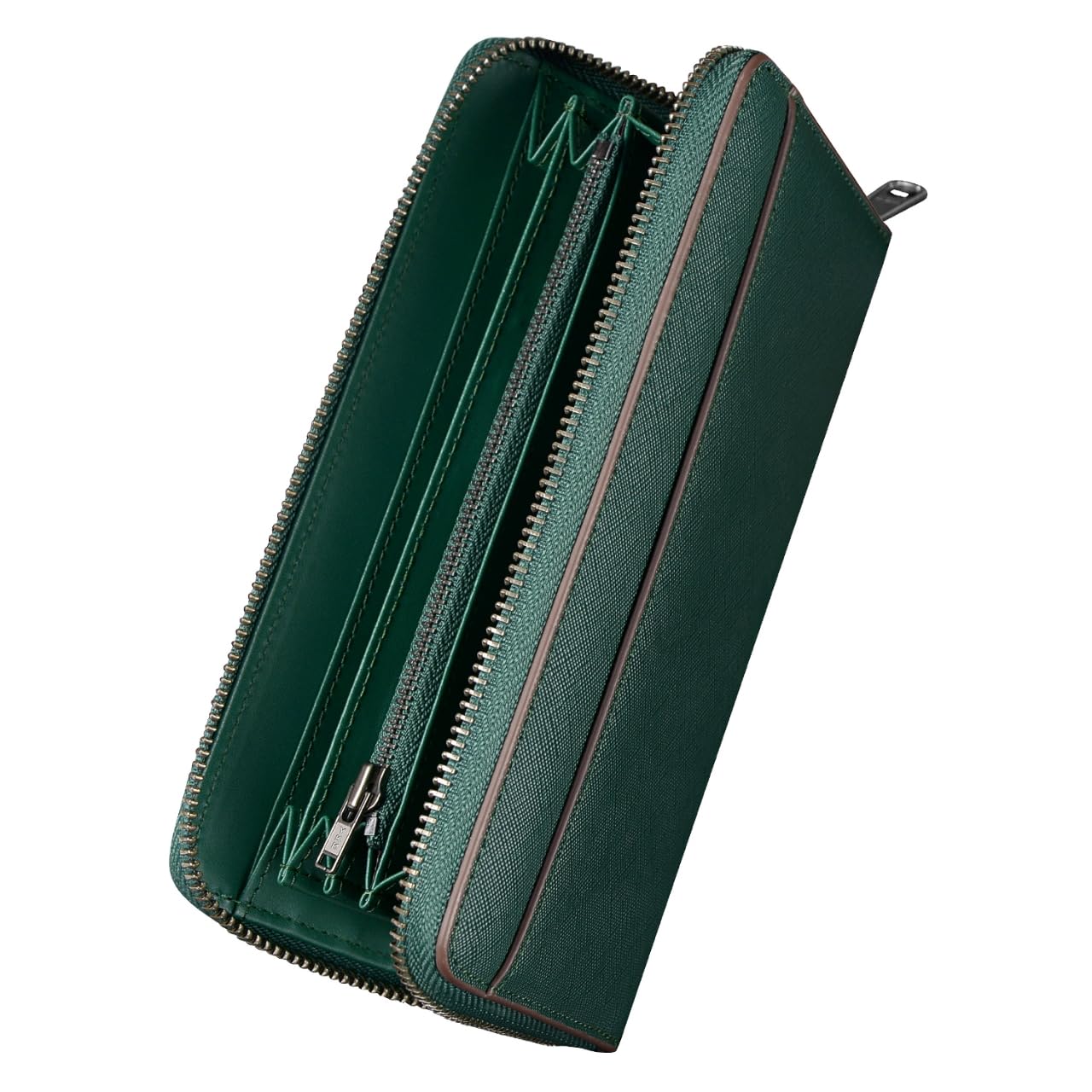 

Длинный подлинный YKK Skimming Card Coin Passbook Made by Top Leather Made in Large Money Dark Green [Alivern] мужской кошелек, кошелек, кожа, молния,