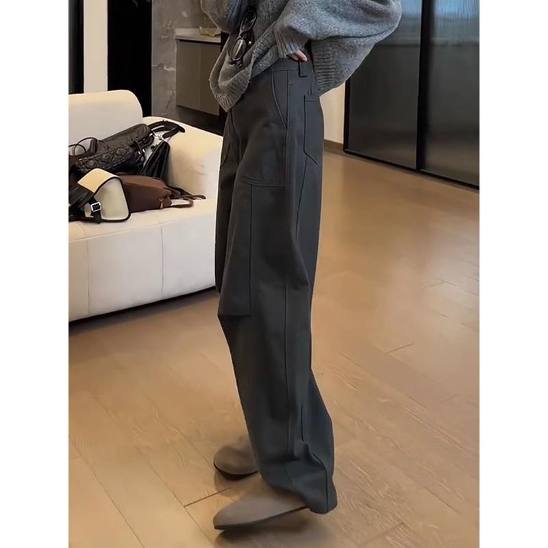 Women's Plus Size High Waist Wide Leg Jeans - Autumn/Winter Casual Loose Straight Leg Pants