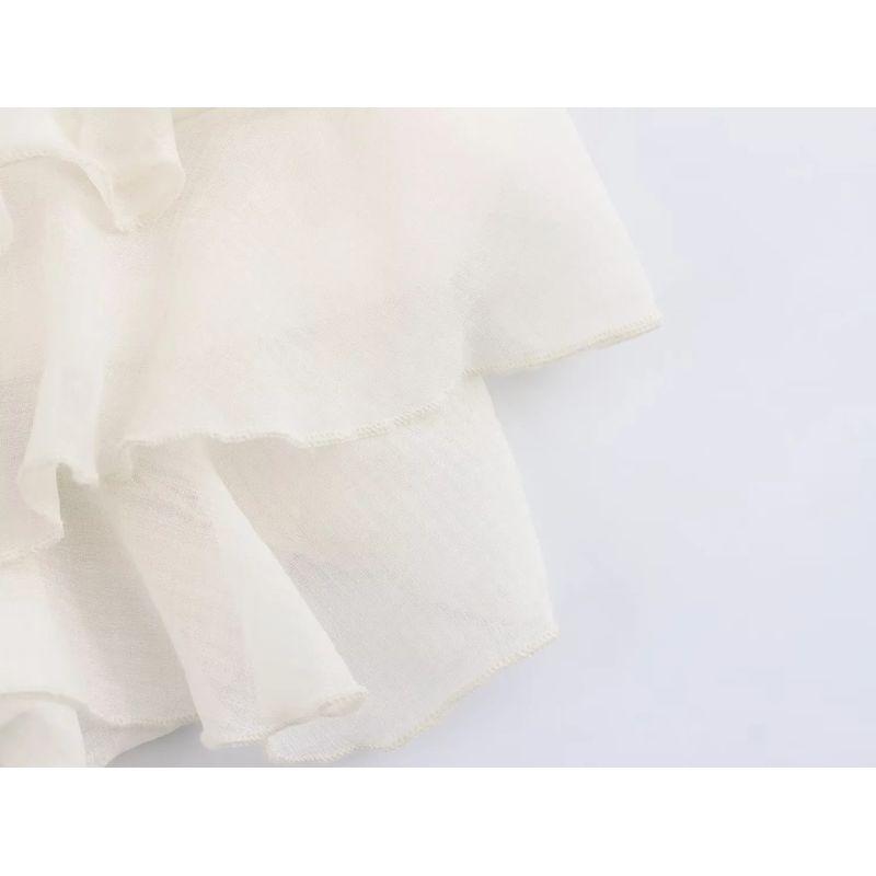 Kaslead New Arrival Women's Clothing Fashion Style Fashion Laminated Decoration Hanging Collar Tops 0881052