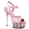 Women's Dance SANDALS Slotted Buckle Glitter Sequins Crystal Sandals Fashion Catwalk Plus Size Women's Shoes 15cm High Heels YKC