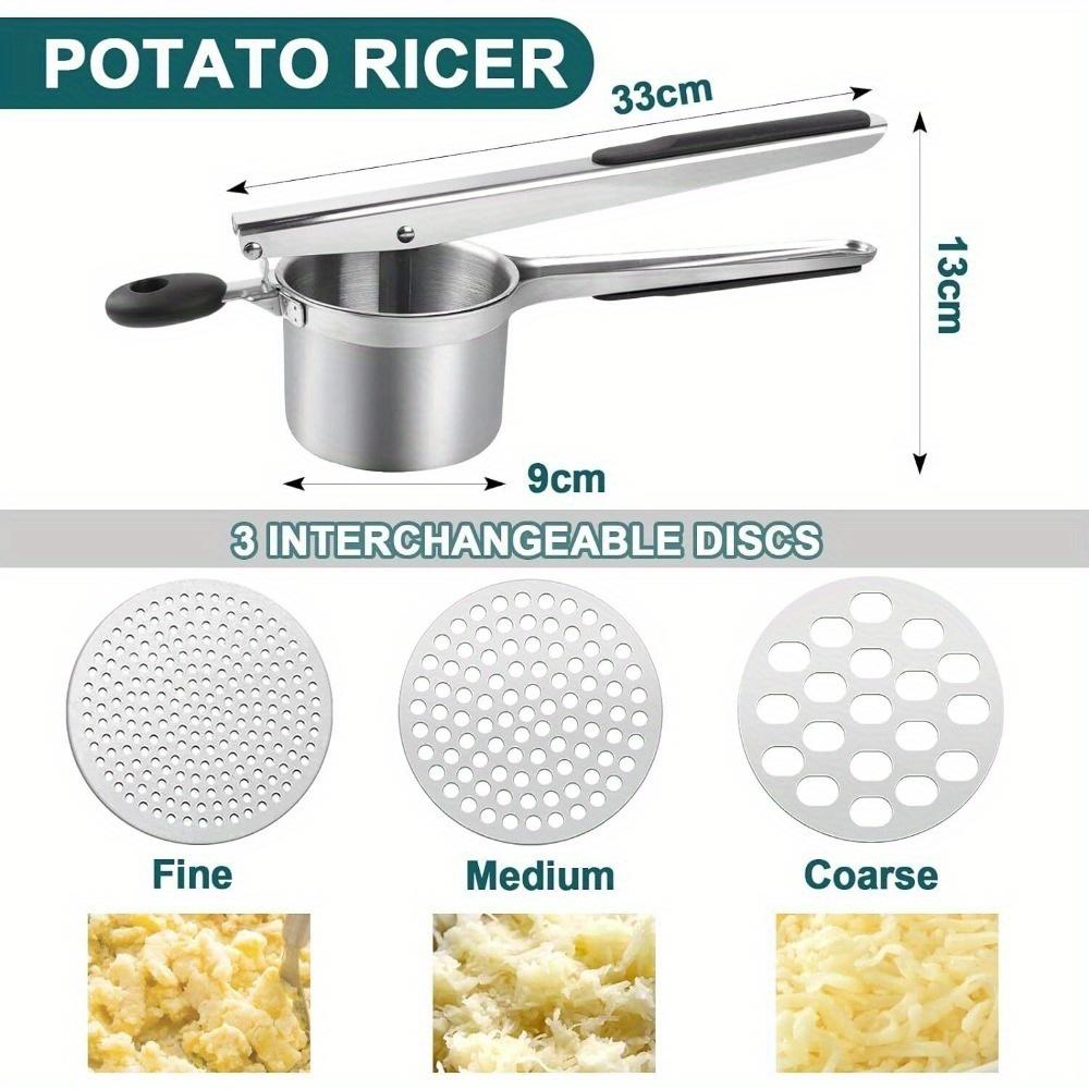 Stainless Steel Tools Are Used for Mashing Potatoes, Including Three Slices for Crushing Fruit and Making Spaghetti Slices.
