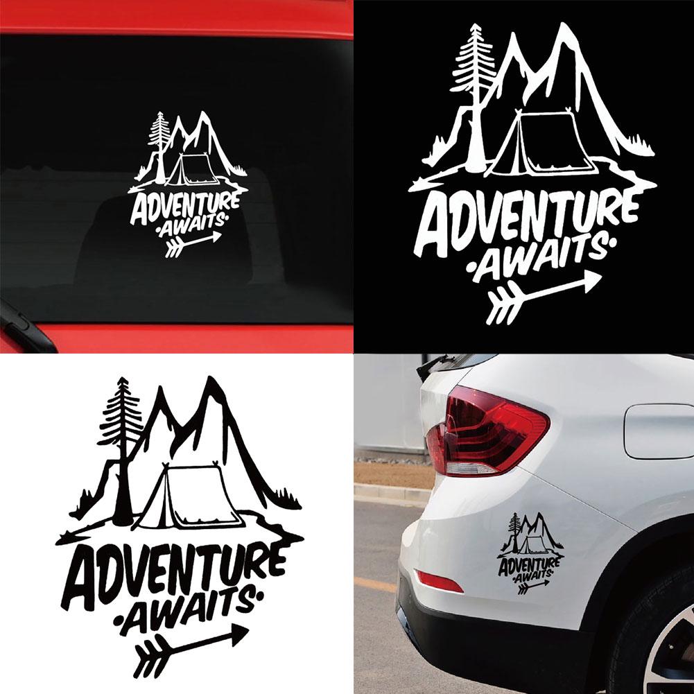 Buy Car Exterior Decor Adventure Awaits Tree Tent Mountains Car Vehicle ...