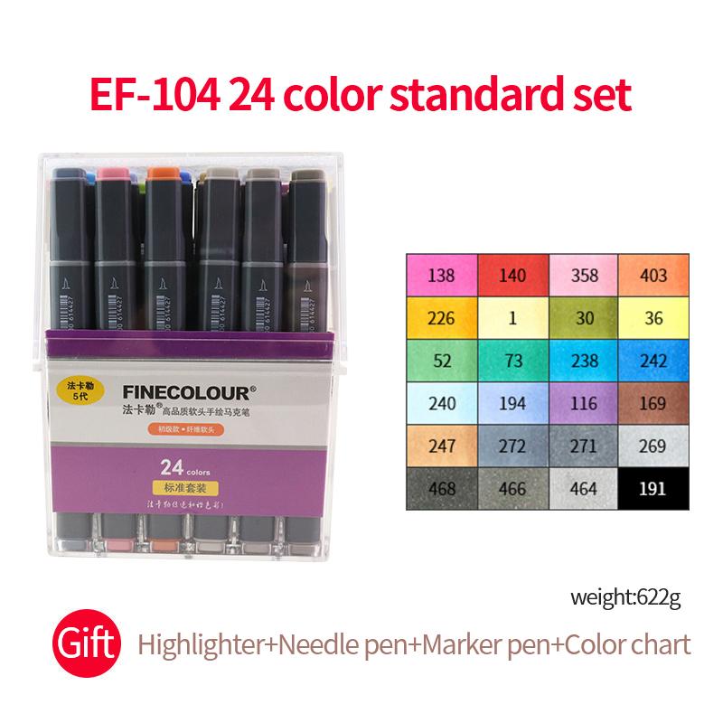 EF104 Double-Head Alcohol Marker Pens Sketch Design Marker Brush Pen Beginner Manga Graphic Drawing Art Supplies