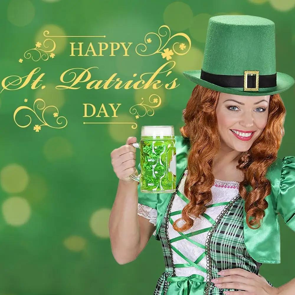 Unisex St. Patrick's Day Green Hat Felt St. Patrick's Day Costume Leprechaun Hat  Irish Day Party