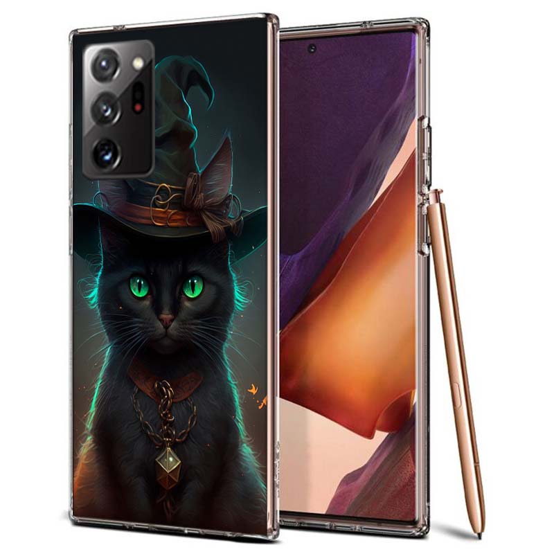 Halloweenové kouzelné kočičí pouzdro na telefon pro Samsung A55 A35 A25 A15 A07 A05S A16 A17 A26 A36 A37 A56 A57 Galaxy Note 20 10 A50S A71 A51 A