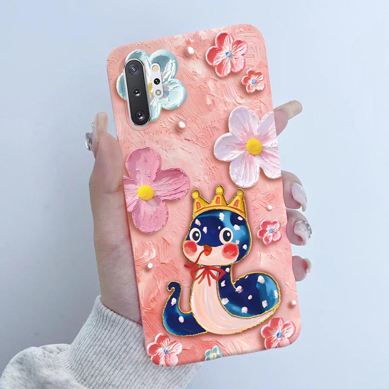 For Samsung Galaxy Note 10 Plus N970F N975F Phone Case Butterfly Flower Girl Design Soft Silicone TPU Back Housing Note10 Covers