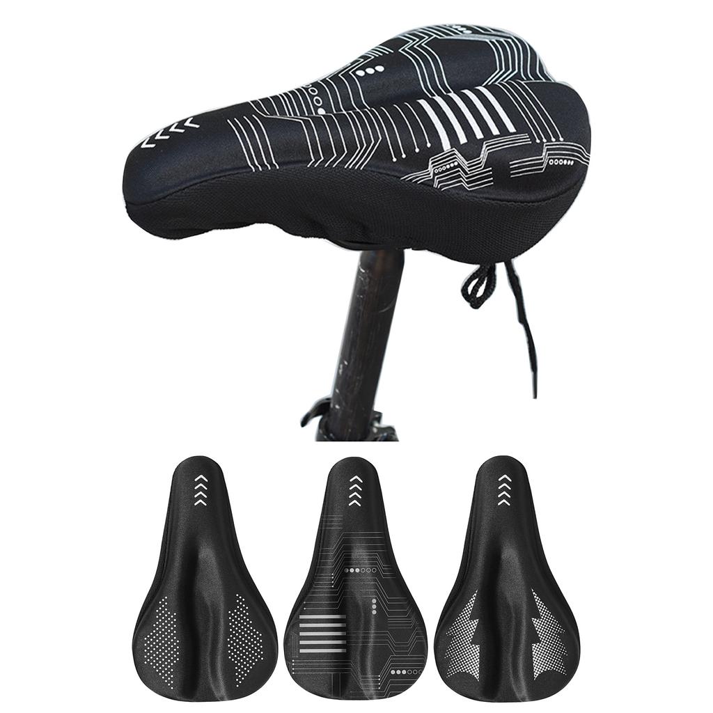 Bike Saddle Cover Silicone Padded Waterproof Bike Seat Cover Improved Comfort Breathable Anti-Slip Bicycles Seat Cushion