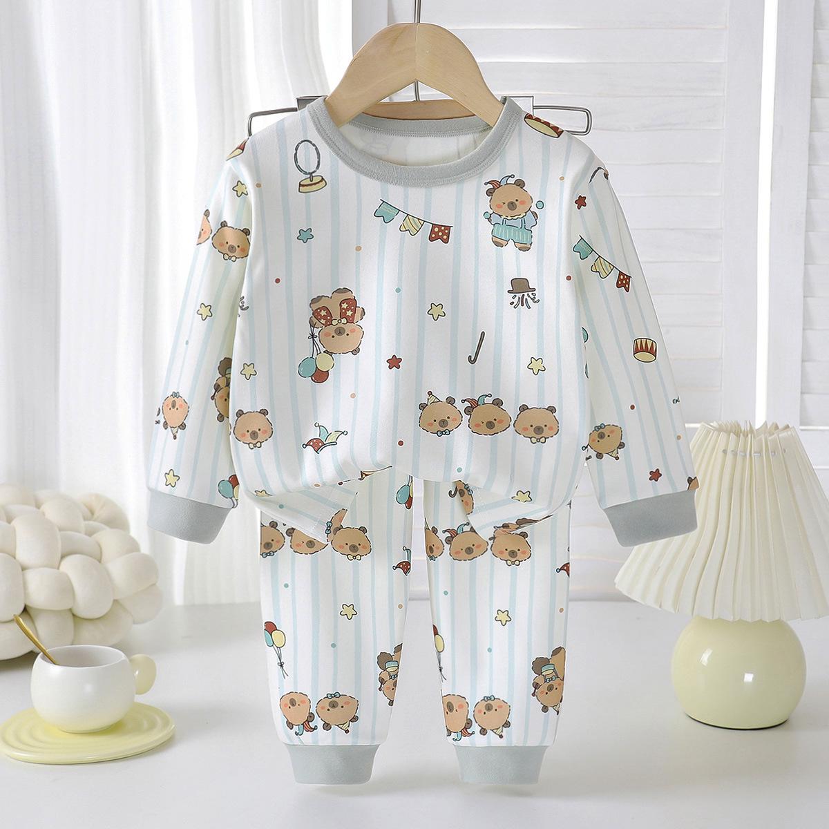 

Children s Thermal Fleece Autumn & Winter Pajama Set - Boys & Girls Warm Long Sleeve Top & Pants 80 cm