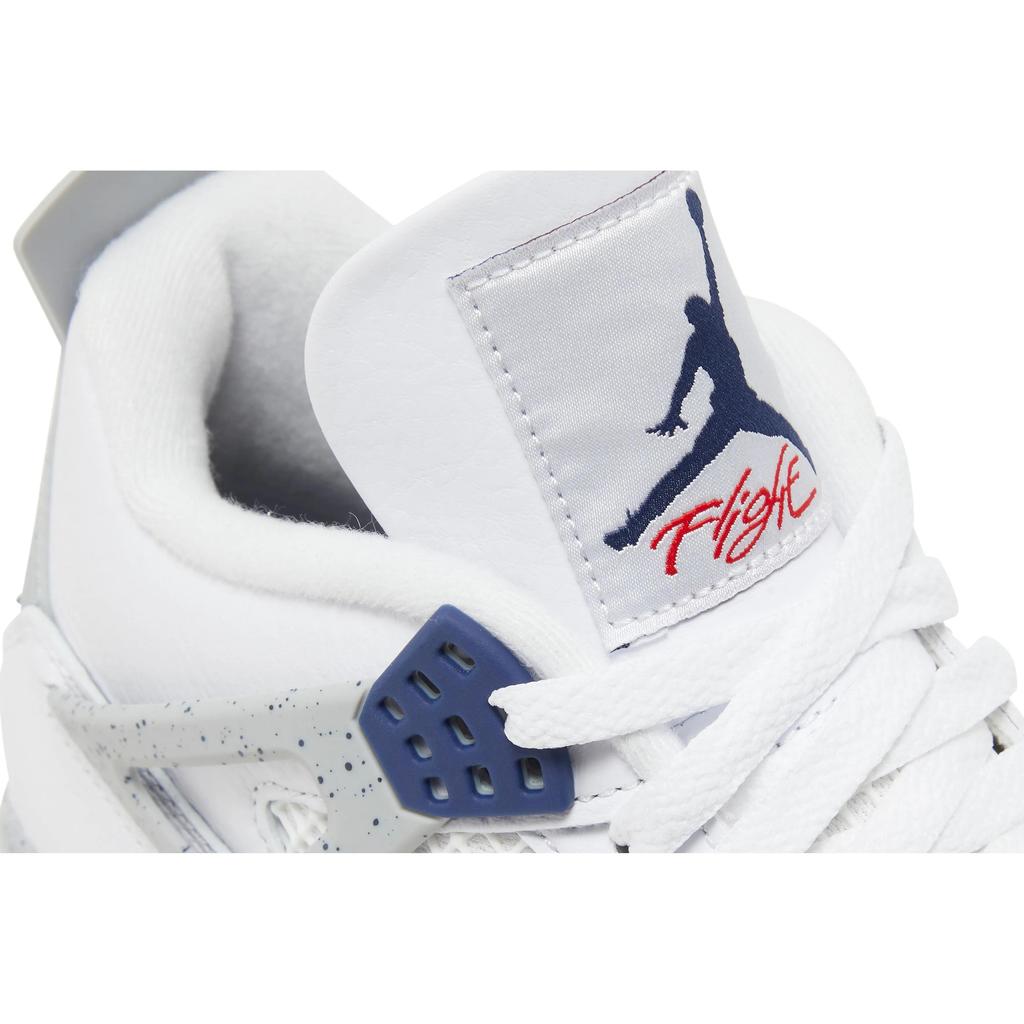 Air Jordan 4 Retro 'Midnight Navy' (Unisex) White / Midnight Navy / Light Smoke Grey / Fire Red Vintage Basketball Shoes DH6927 140