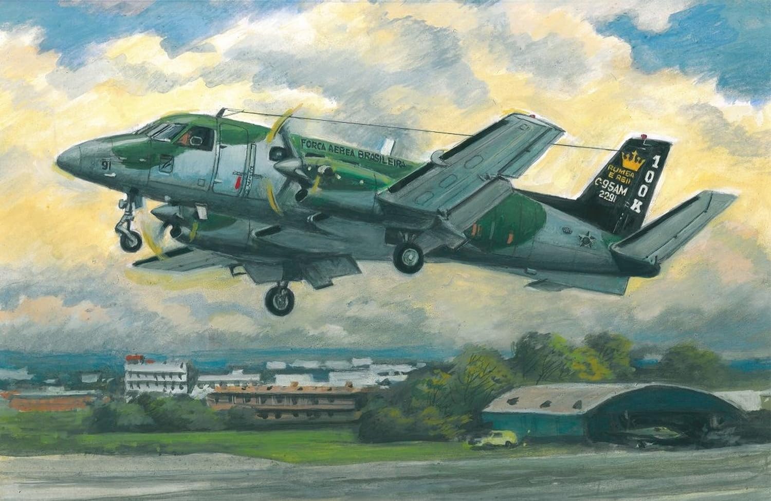 

Modelsbit 1/72 Embraer C-95AM Bandeirante Light Military Transport Plane, Brazilian Army (SOVA-M Brand) Plastic Model Kit MVS72065 (Airplane)