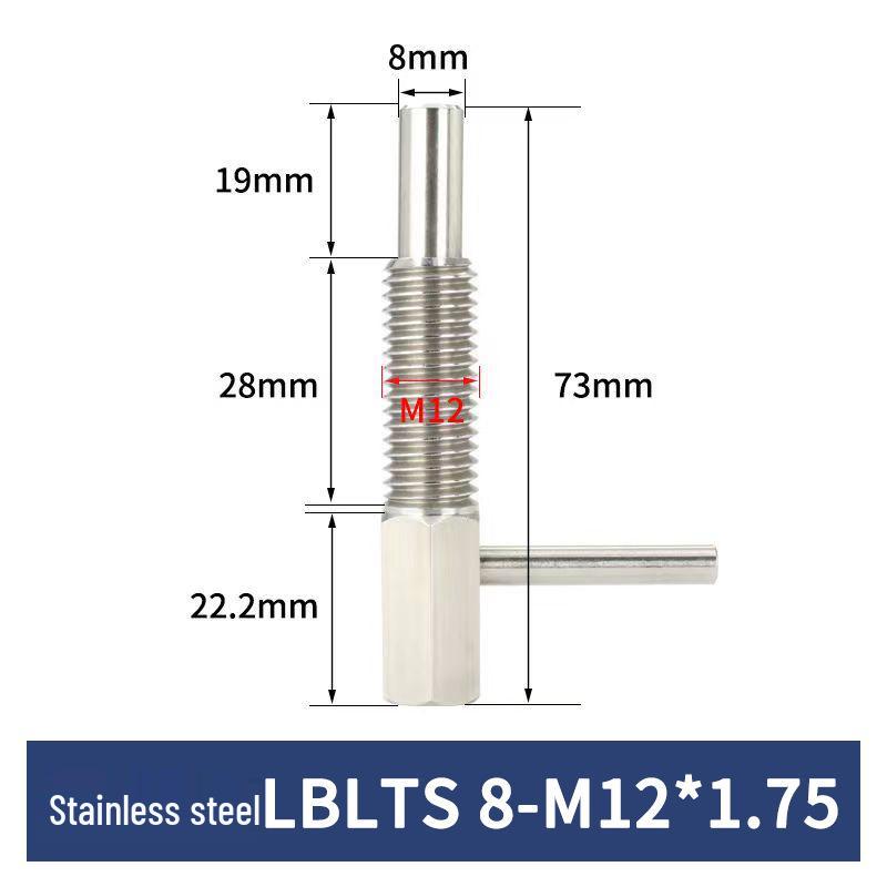 L-Shaped Knob Plunger with Coarse Thread Indexing Safety Pin - Stainless/Carbon Steel, Zinc-Plated.