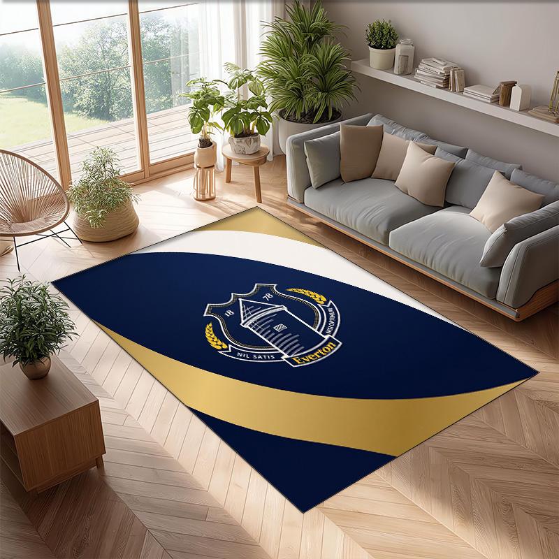 Tappeto in Velluto di Cristallo con Stampa Calcio Everton, Comodo Assorbente d'Acqua Antiscivolo Tappeto per Pavimenti Interni