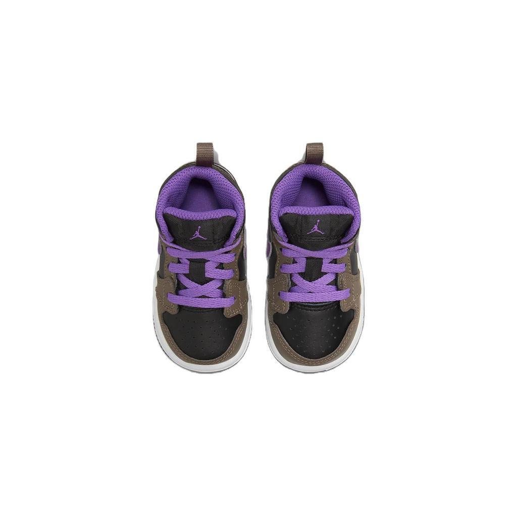 Air Jordan 1 Mid TD Palomino Baby Sneakers Brown Wild-Berry White DQ8425-215