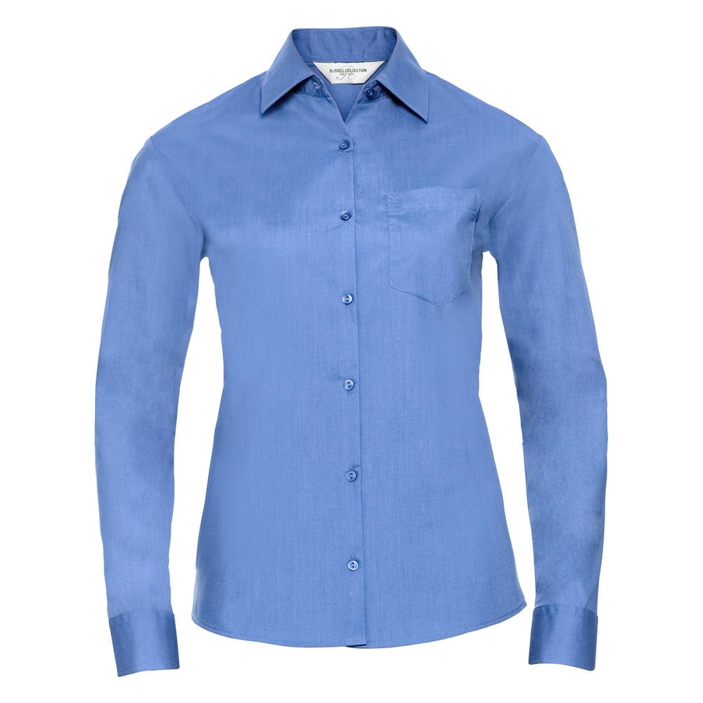 Russell Collection Womens/Ladies Classic Polycotton Easy-Care Long-Sleeved Shirt