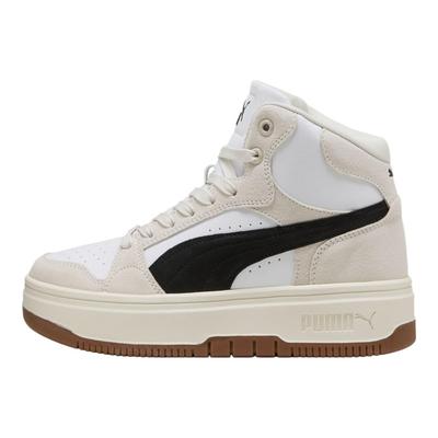Rebound Femme Mid Wildleder Weiß Schwarz Mattes Elfenbein Damen Sneaker Creme 402595-01