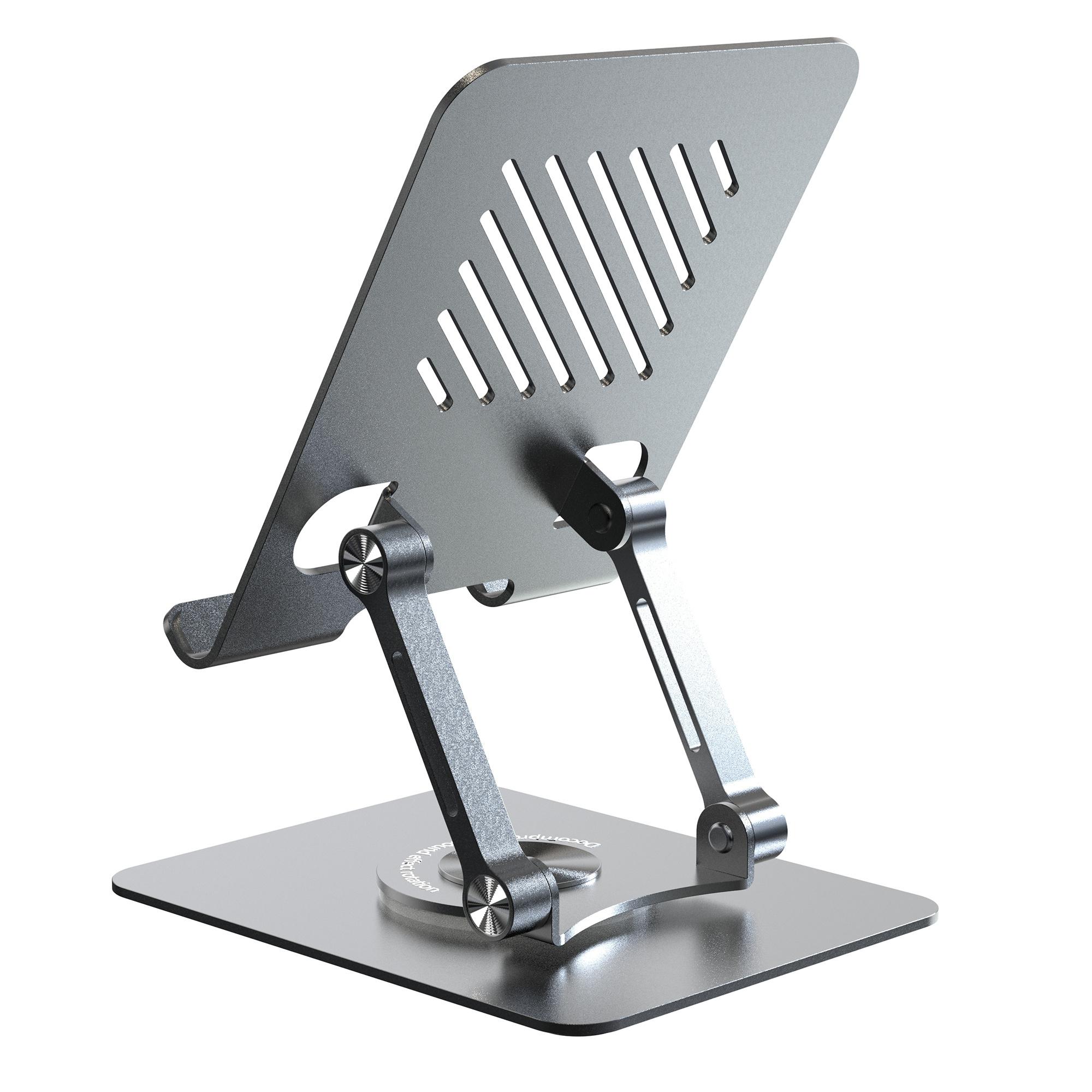 

L8 Desktop 360° Rotating Metal Foldable Cooling Tablet Phone Stand 2-in-1 Height Adjustable Holder