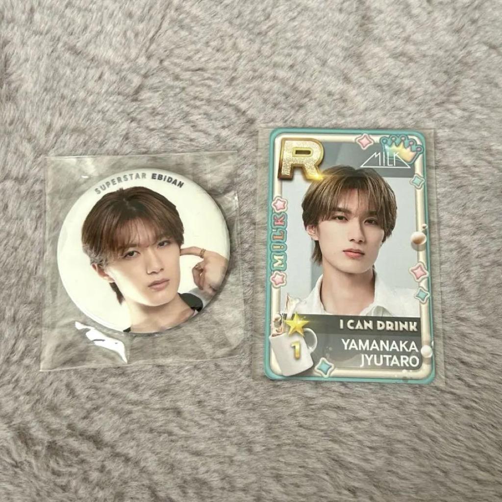 [USED] M!LK Yamanaka Jutaro Shusu Ebi Real Card Can Badge