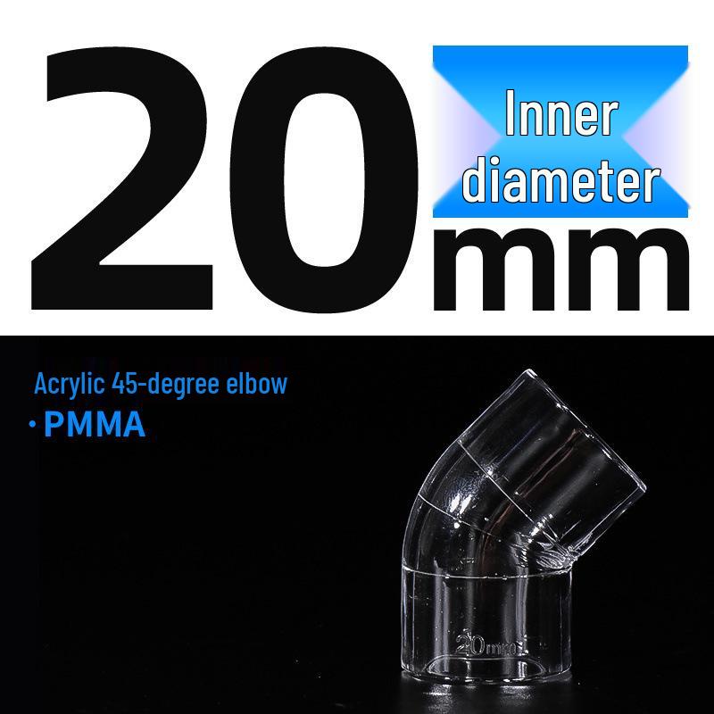 Akrylowy Kolanko 45° do Akwariów - Wysoka Przezroczystość