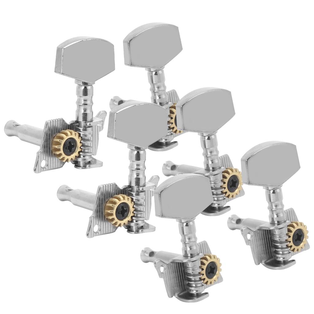 Guitar Tuning Pegs Keys Locking Tuners Machine Heads Silver Replacement Parts for Ukulele2 Left and 4 Right