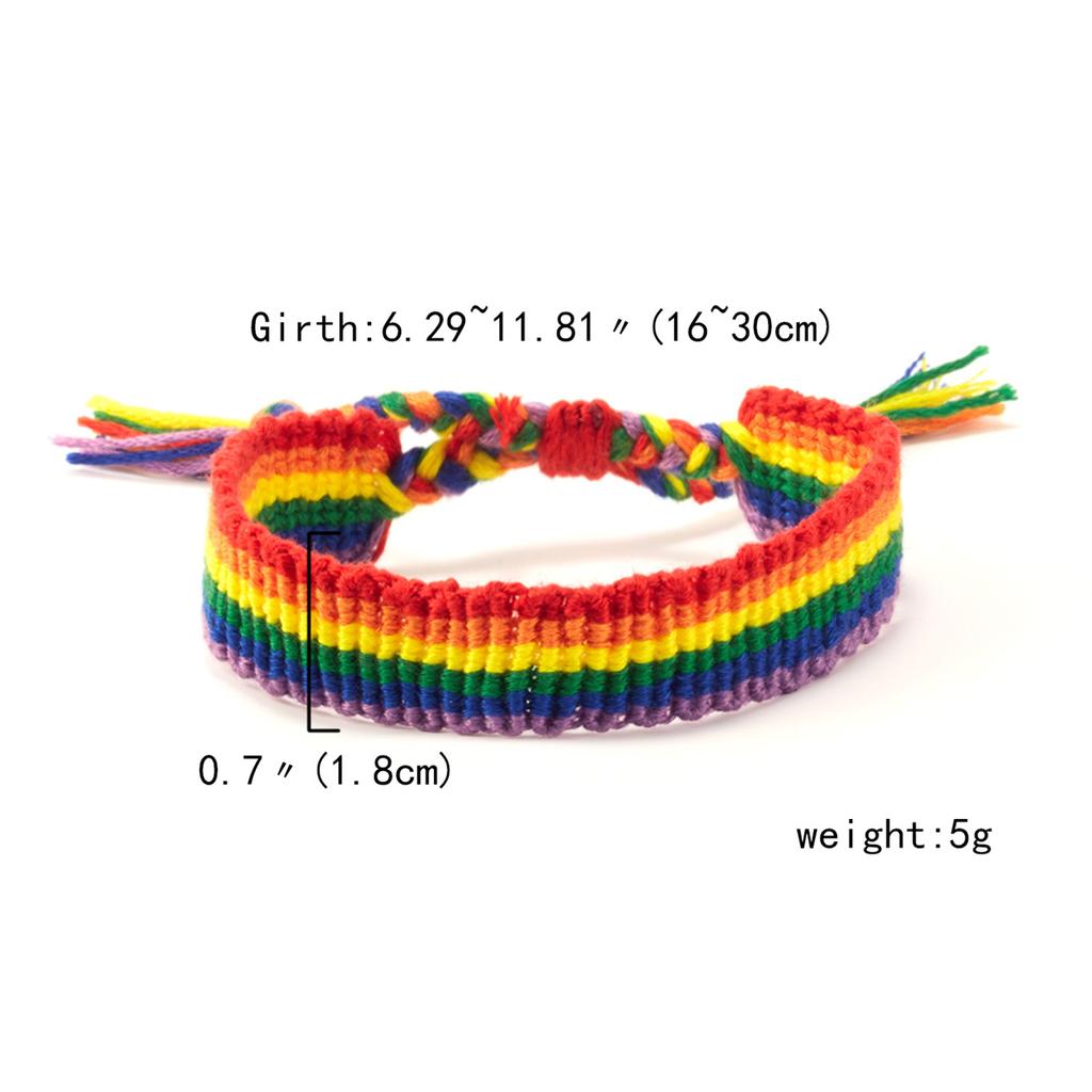 Fashion Rainbow Bracelets For Women Girls Boy Ladies Rainbow Love Pride Woven Wristband Bracelet Couple Friendship Party Jewelry