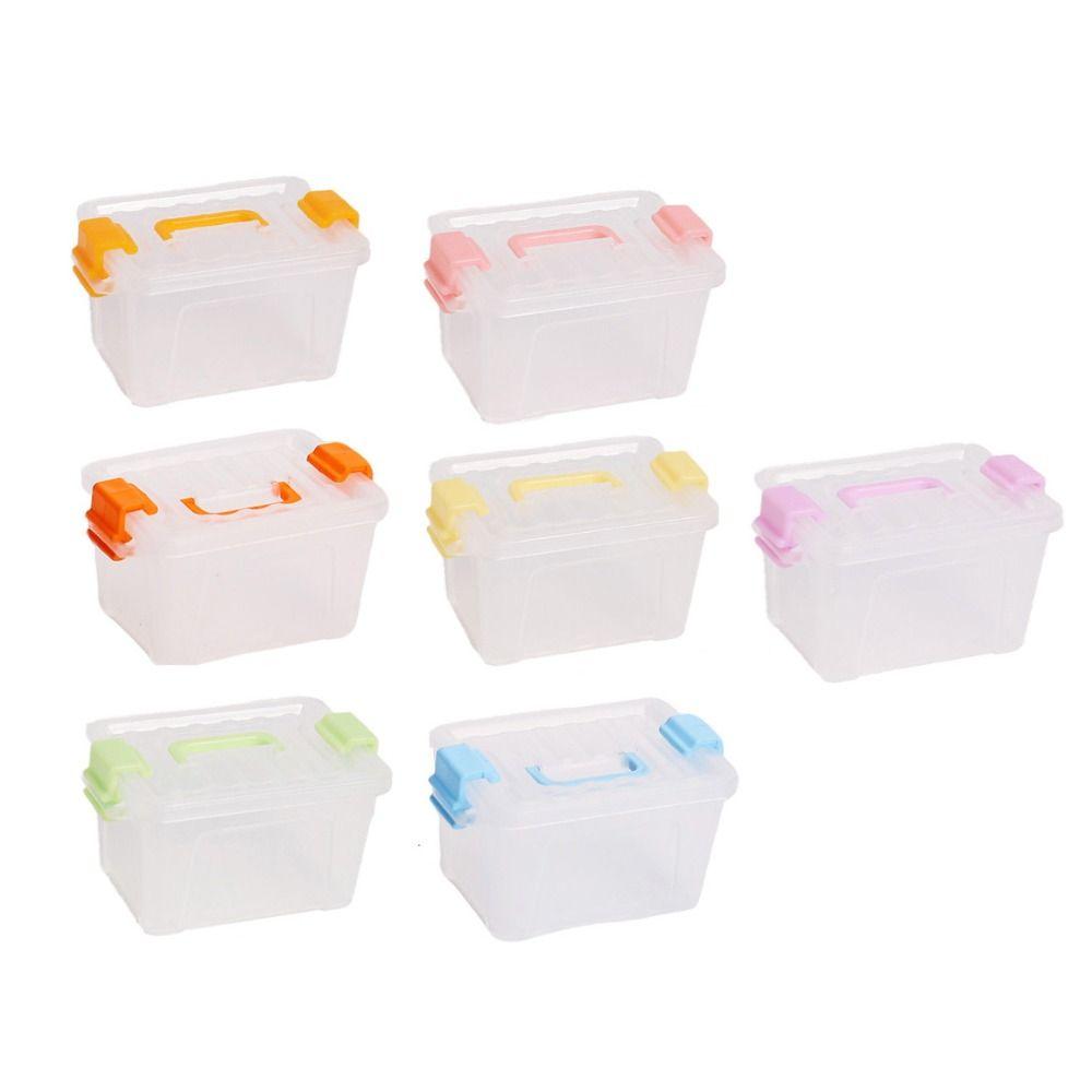 5pcs Nail Art Box Mini Storage Box Transparent Dustproof Beading Storage Case Waterproof Plastic Mini Storage Drawer Ornament