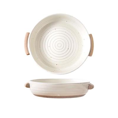 ZISIZ Round Ceramic Baking & Serving Plate