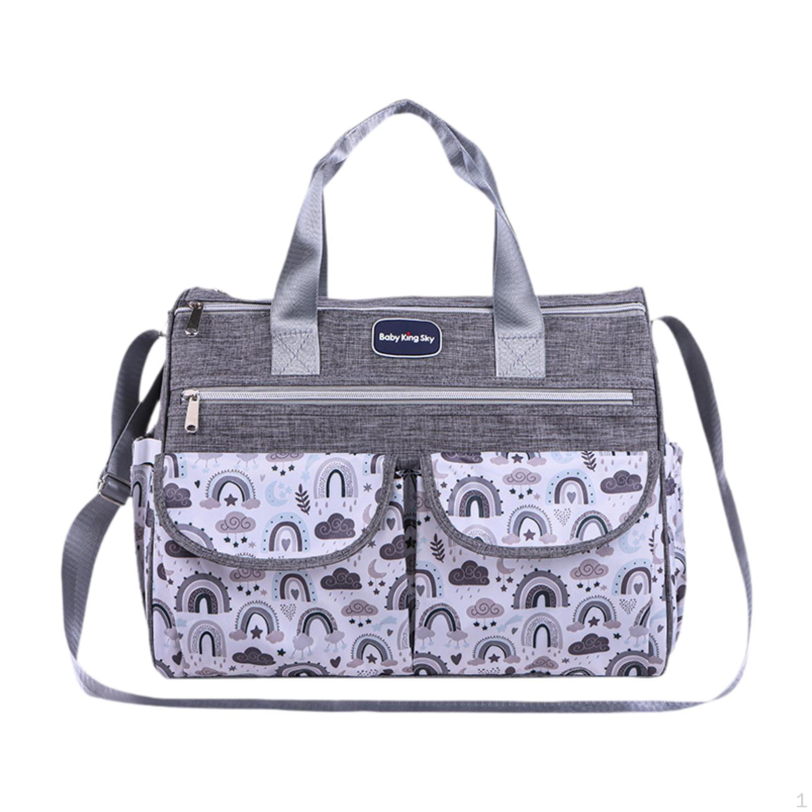 

Сумка-тоут для подгузников с плечевым ремнем для путешествий и организации Gray S