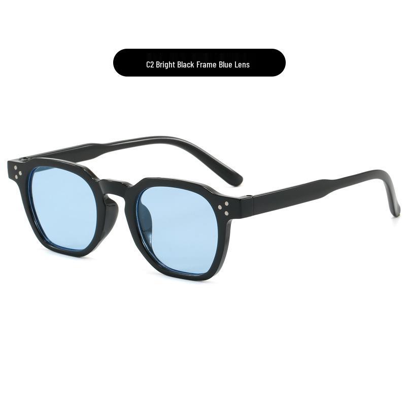 

Trendy Irregular Nail Ink Sunglasses: European American Style, Flat Lens, Women s Fashion Street Style As Shown