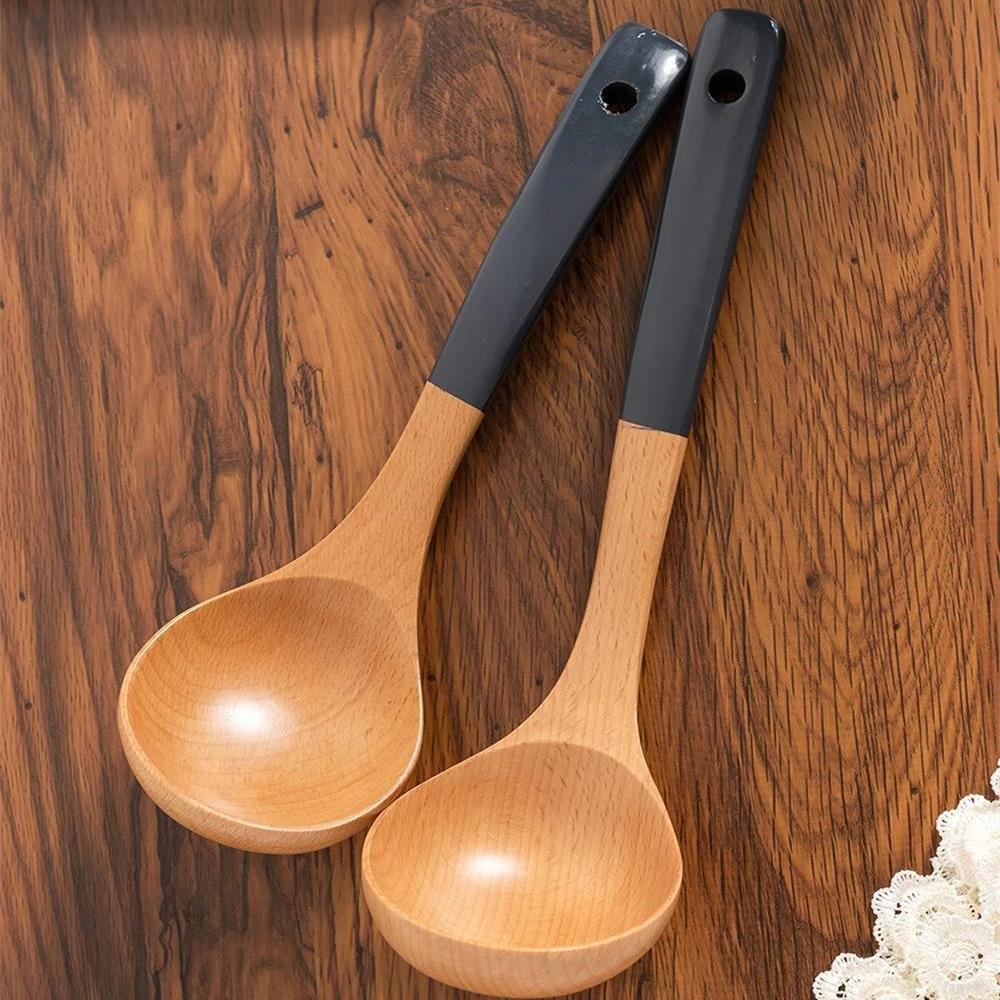 Multi Function Non Stick Wooden Turners Ladle Household Non-slip Stir-fry Utensils for Kitchen Long Handled Eco Cooking Gadgets