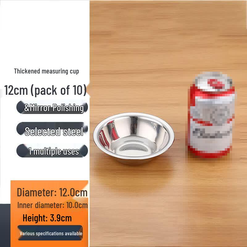 FATTBAO 201 Thickened Stainless Steel Kitchen Mixing Bowls 12cm (10-pack)