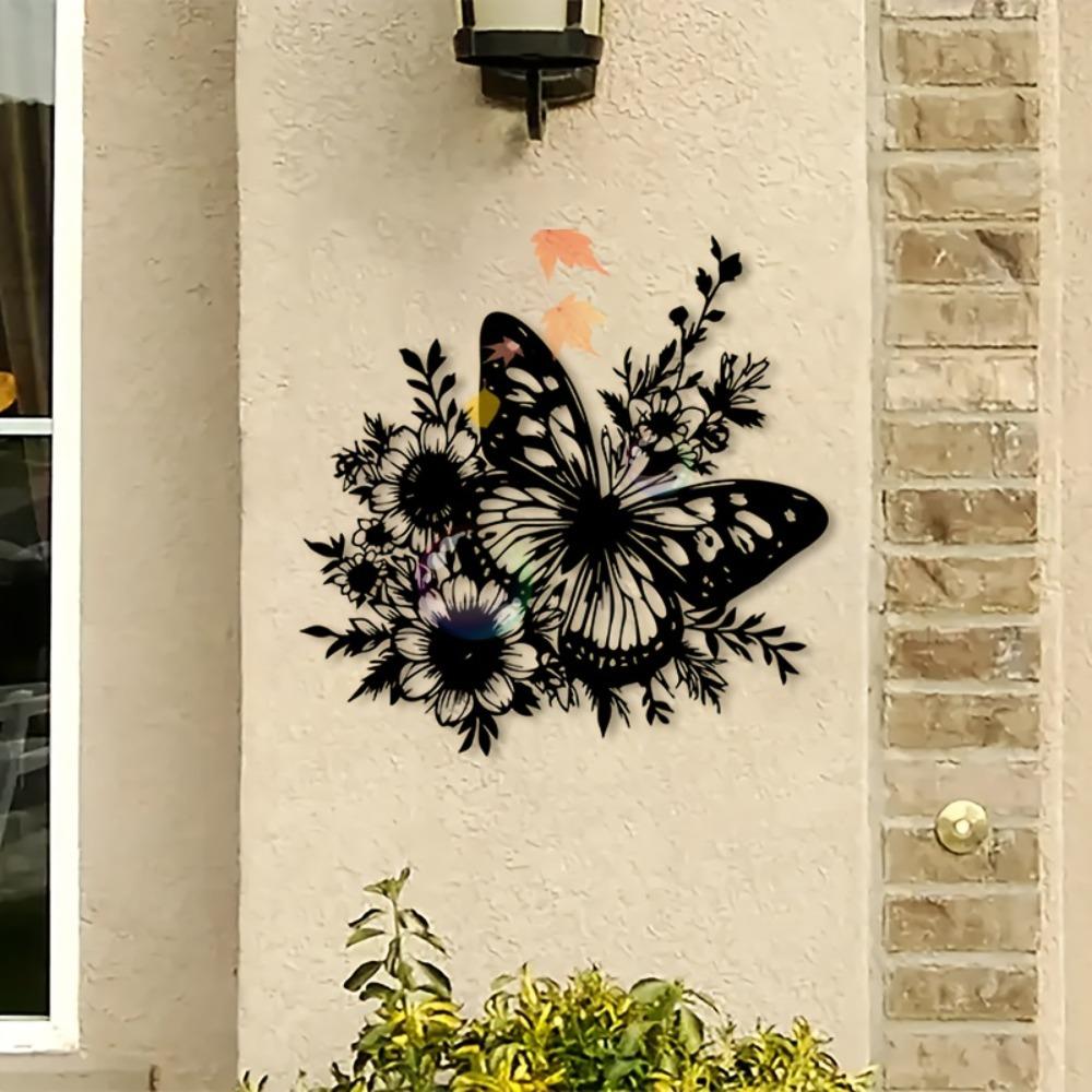 Wrought Iron Wall Art Floral Metal Decor Sculpture Flower Room Decor Garden Hanging Panel Spring Easter Christmas Gift