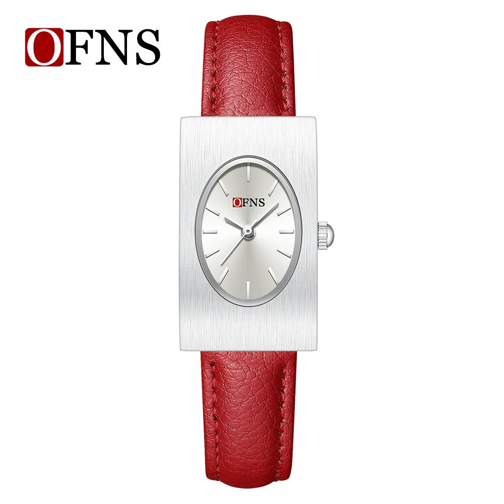 New Fashion Ofns Top Brand 1547 Exquisite Business Women's Quartz Watch Simple Rectangular Retro Light Luxury Niche Alloy