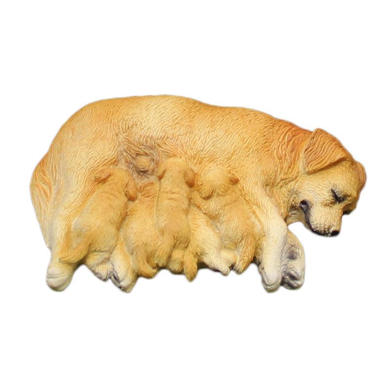 Miniature Animal Resin Set Labrador And Puppy Figurine Garden Decor Ornament