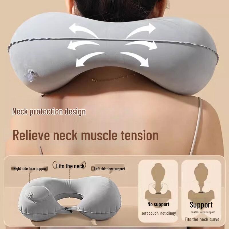 KASHICONG Inflatable U-shaped Neck Travel Pillow