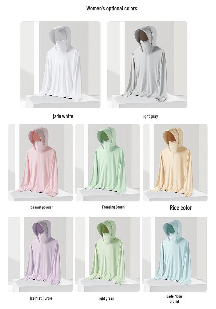 Original Detachable Brim Ice Silk UV Protection Breathable Summer Jacket for Women and Men