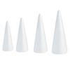 24 Pieces Craft Foam Cones 4 Sizes Handmade Decors White Polystyrene Cones for Festival Holiday Wedding Celebration Crafting